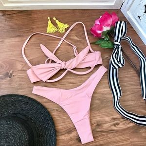 Tie Front Underwire Bikini Set NWT